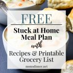 Stuck at home meal plan pinterest image with text