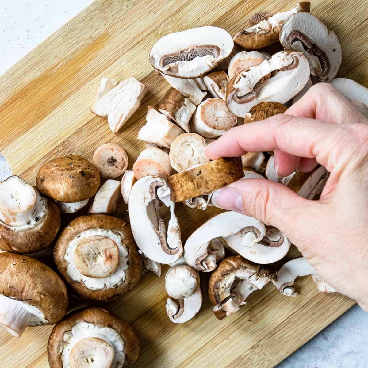 cremini mushrooms also called baby bellas sliced 