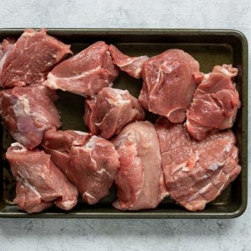 pork butt (or pork shoulder) cut into 3 inch chunks