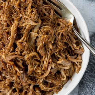 Pulled pork tossed with bbq sauce