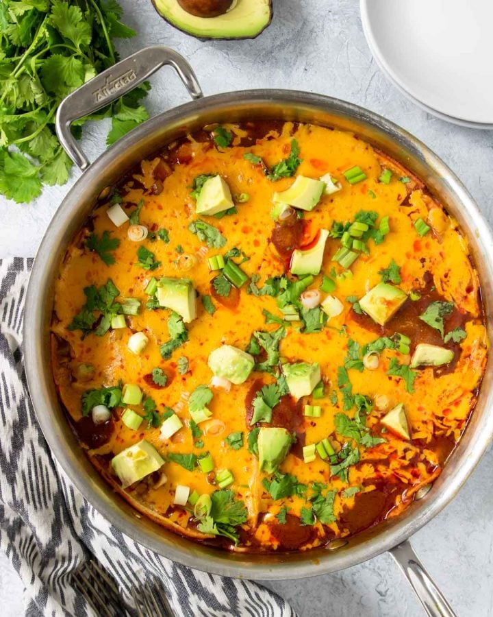 Easy Enchilada Skillet Chicken, Beef, Cheese or Bean Mom's Dinner