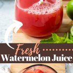 pinterest image with text for fresh watermelon juice