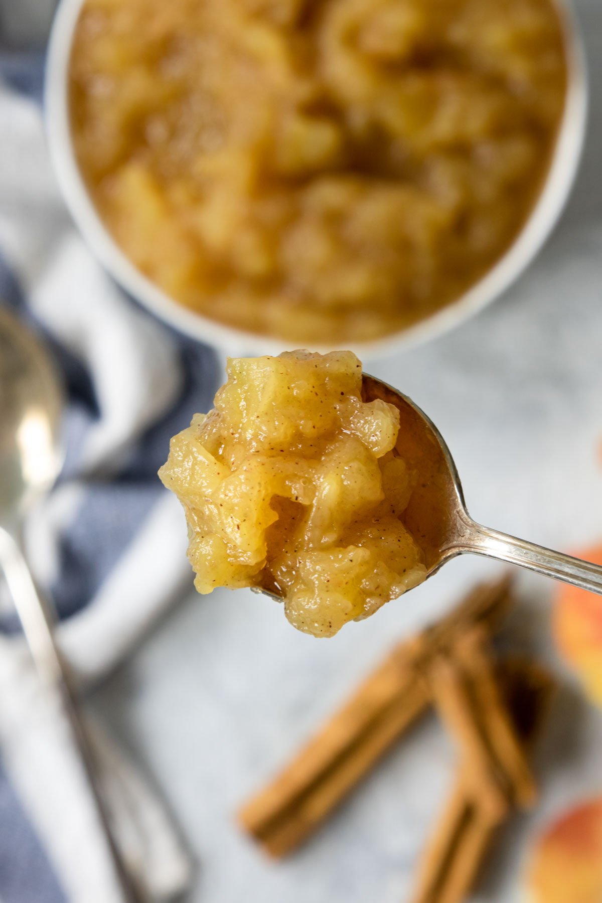 a spoonful of chunky applesauce