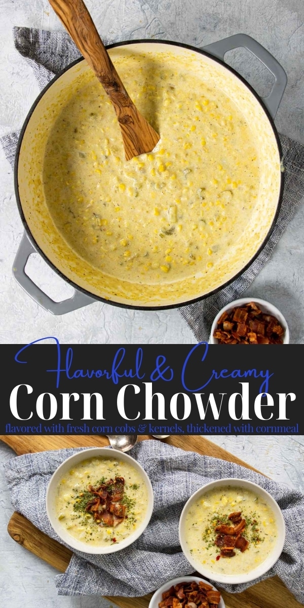 Creamy Corn Chowder Thickened w/ Cornmeal Mom's Dinner
