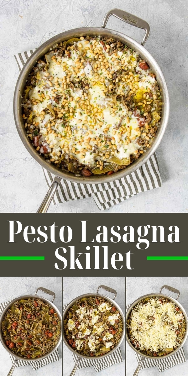 Amazing Sausage & Pesto Lasagna Skillet Mom's Dinner