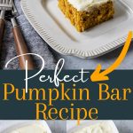 pumpkin bar recipe pin image with text