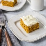 Pumpkin Bar on a plate with forks to the side