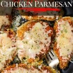 chicken parmesan pin image with text