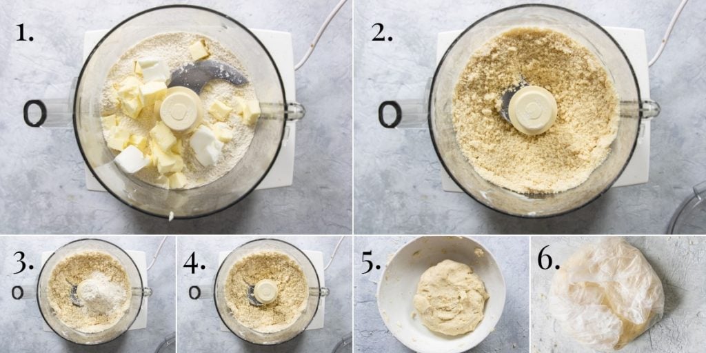 Steps for making pie crust with vodka 1 through 6
