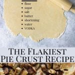 pie crust recipe pin image with text