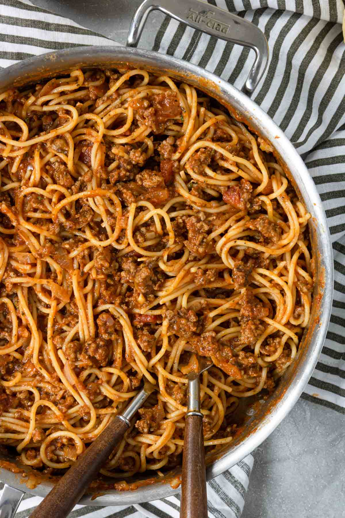 Spaghetti with Simple Meat Sauce | with jarred marinara