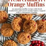 fresh cranberry muffins with pinterest text