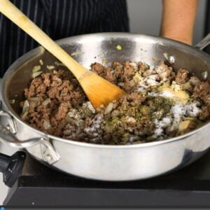 Adding seasonings and spices to ground beef