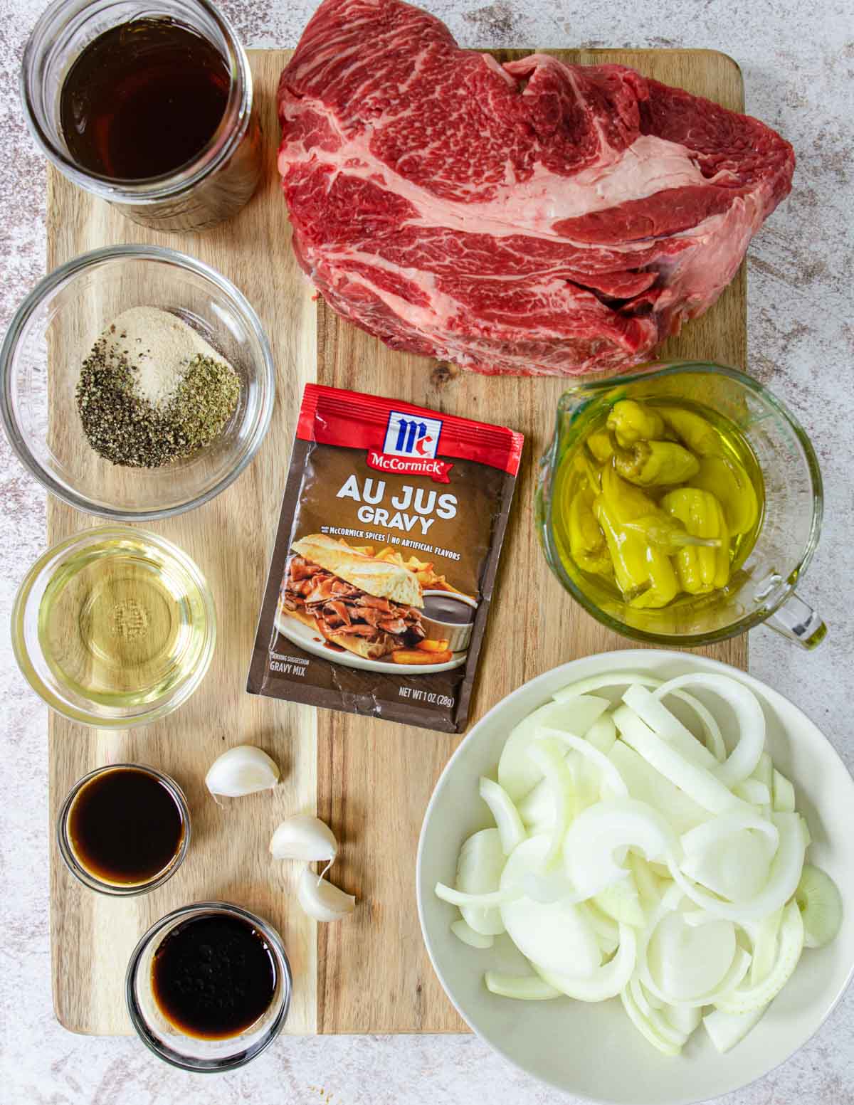 Ingredients for Instant Pot Italian Beef 