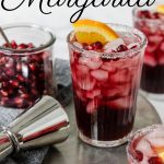pomegranate margarita recipe pin image with text