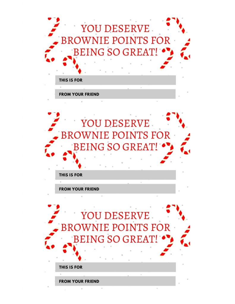 you deserve brownie points free printable gift tag