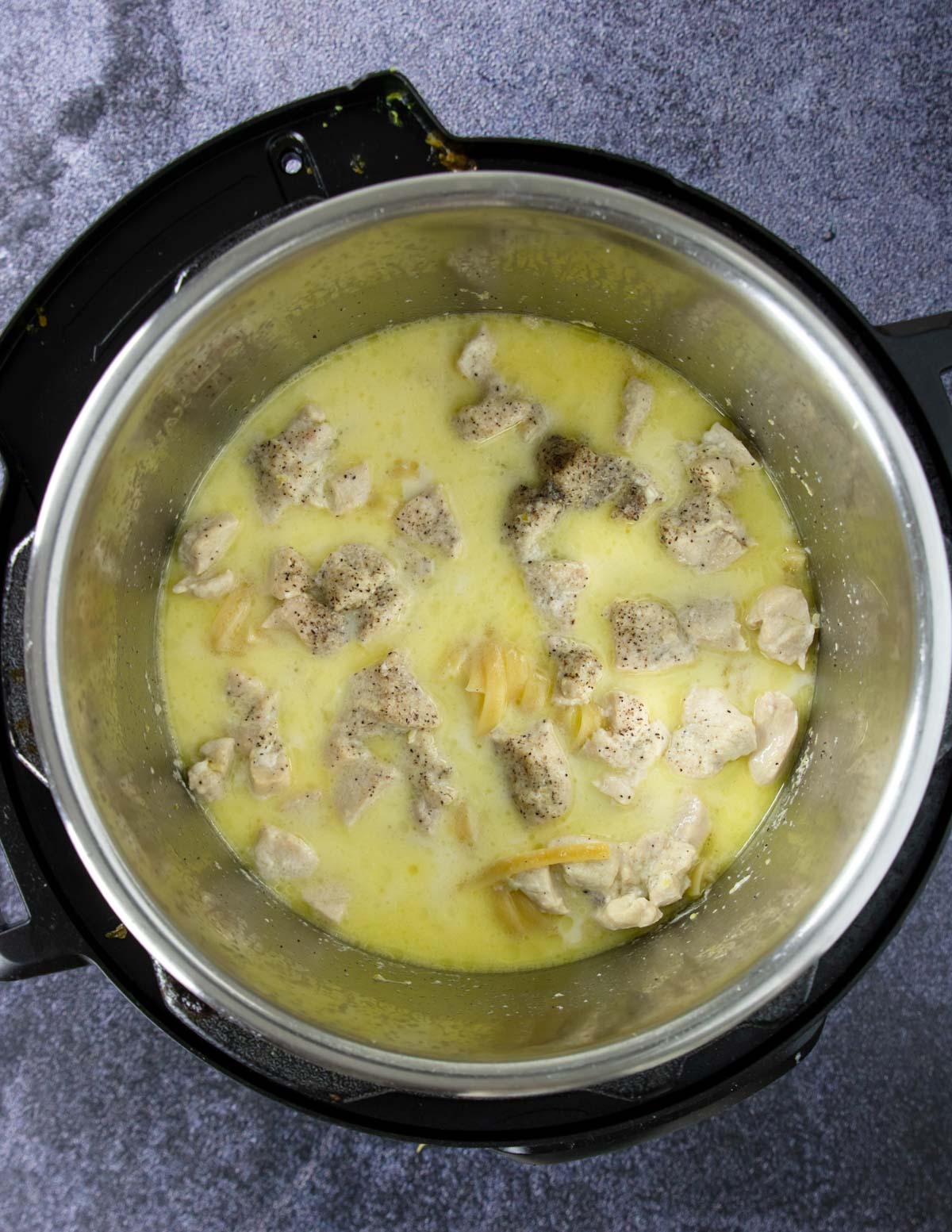 Instant Pot chicken alfredo that is cooked but not finished