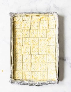 saltine crackers in a 10x15 pan