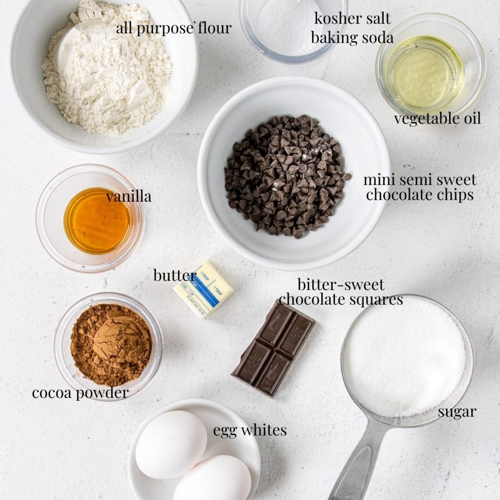 a picture list of ingredients for brownie brittle