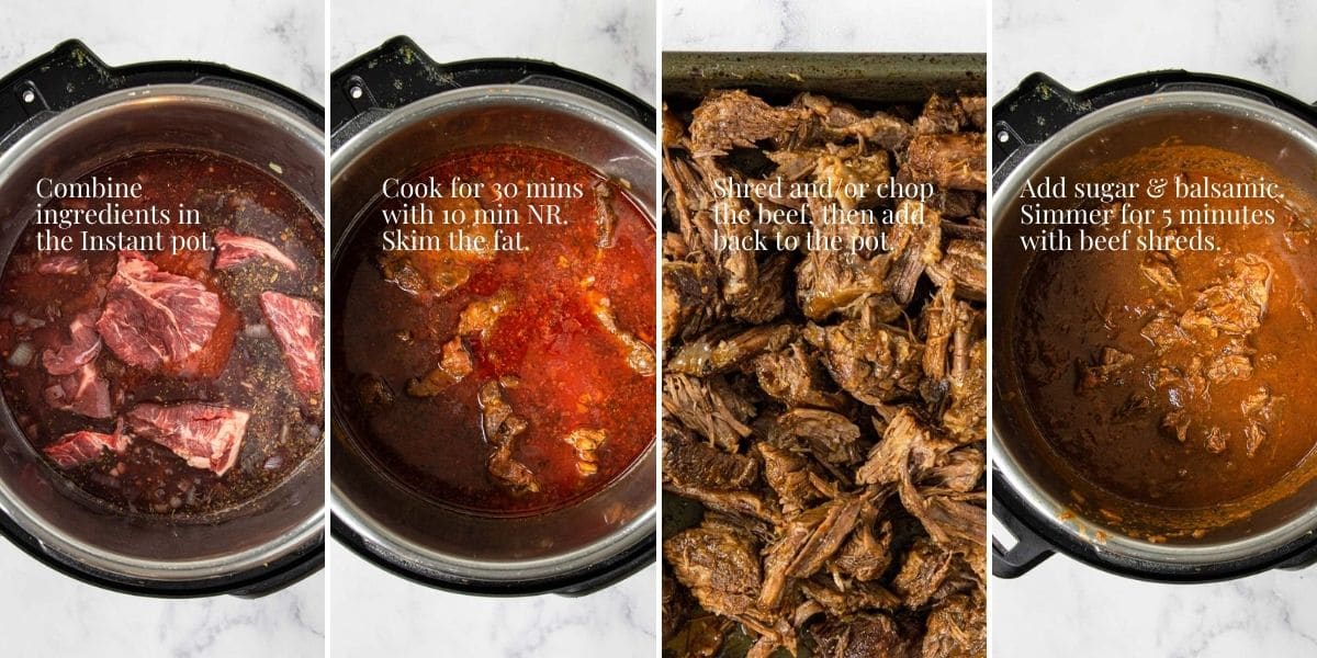 4 simple steps for making beef ragu in the instant pot