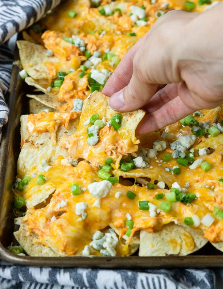 The BEST Buffalo Chicken Nachos Mom's Dinner