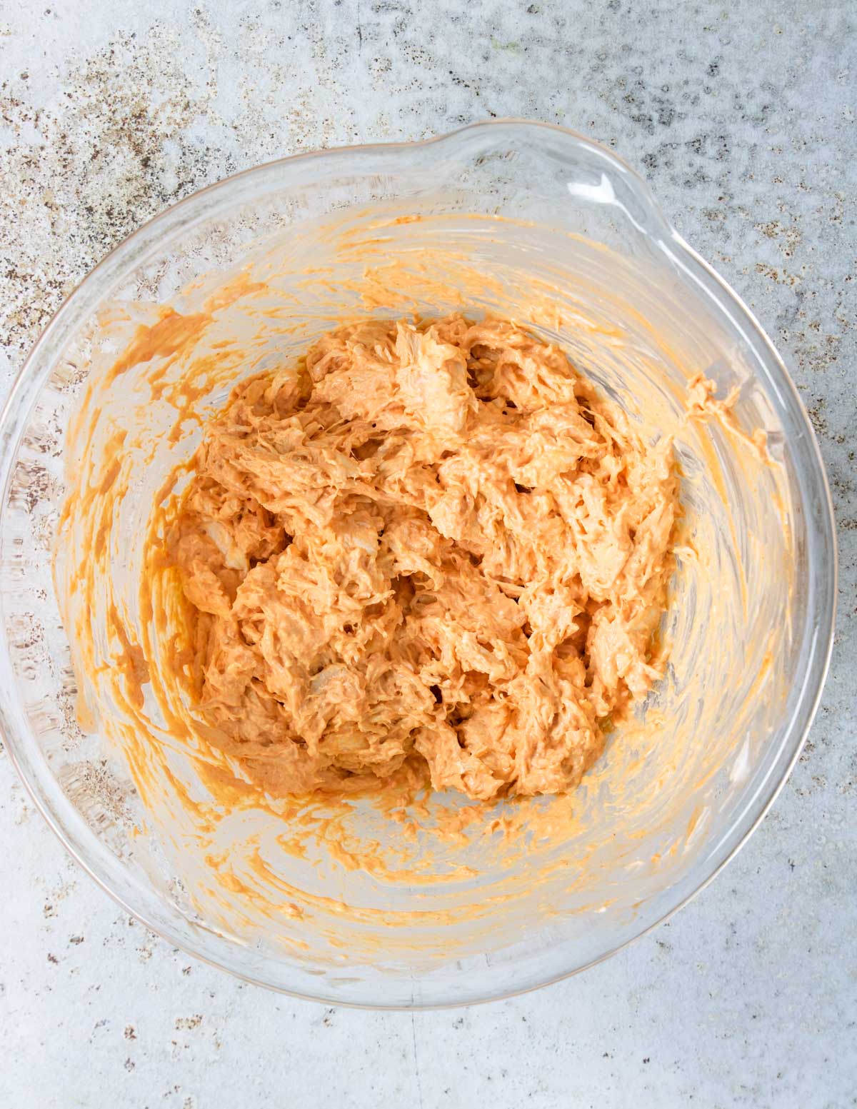 buffalo chicken mix in a bowl