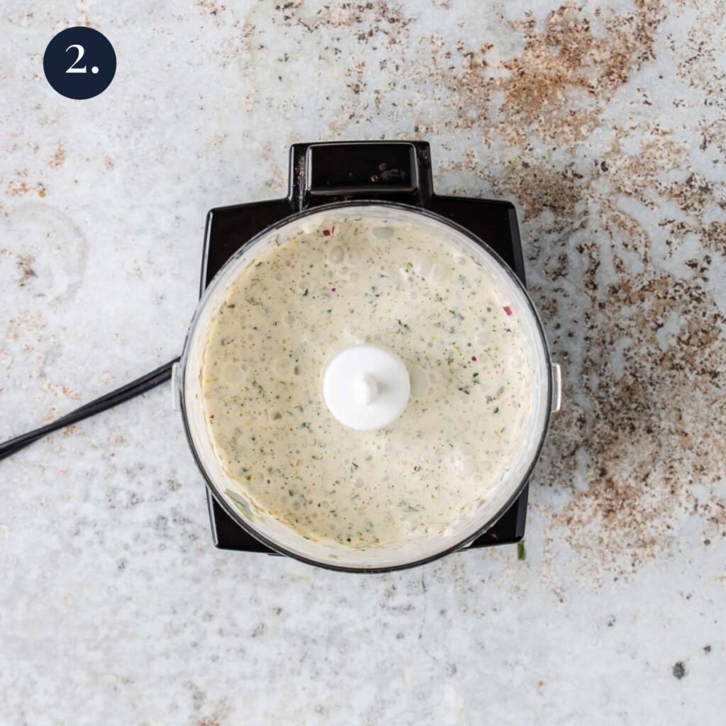 creamy sauce blended in a food processor