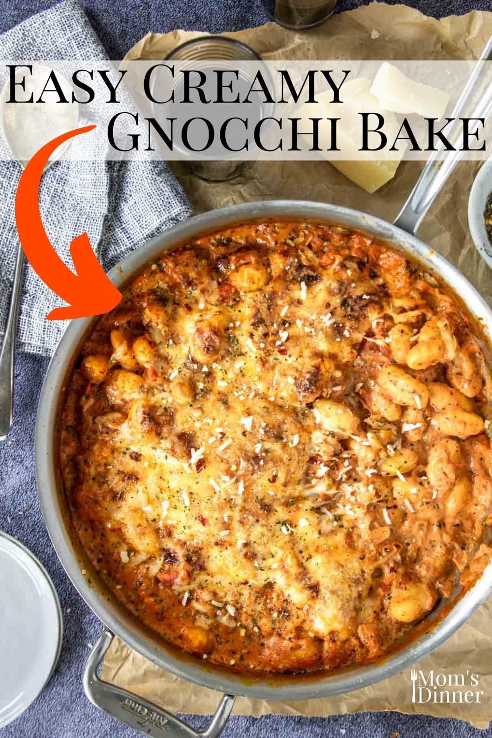 Easy Creamy Gnocchi Bake One Pan Dinner Mom's Dinner