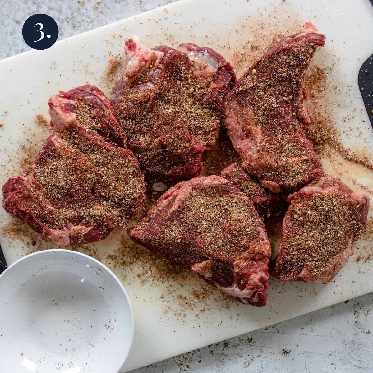 large beef chunks seasoned with spices and herbs