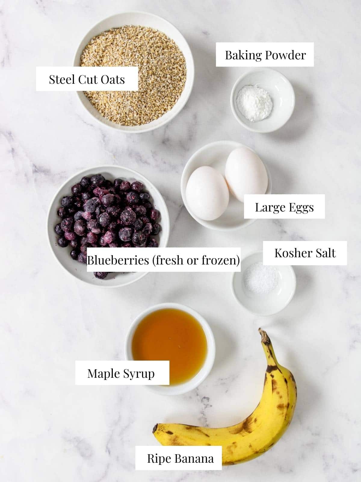 labeled ingredients for baked oats