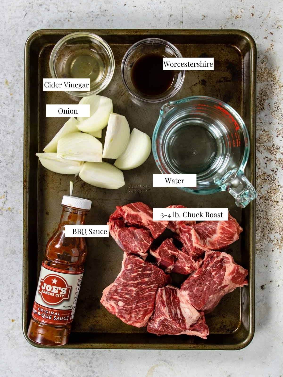 ingredients to make BBQ Beef in the Instant Pot
