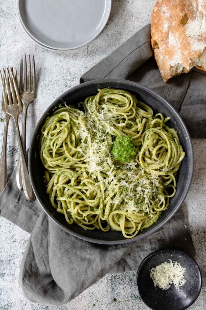 Easy Basil Pesto Pasta with Homemade Pesto Mom's Dinner