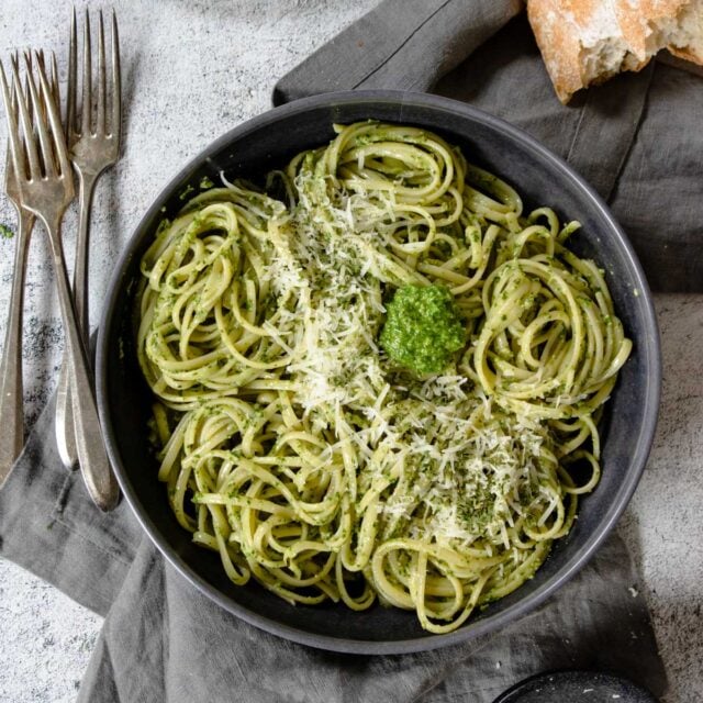 Easy Basil Pesto Pasta with Homemade Pesto Mom's Dinner
