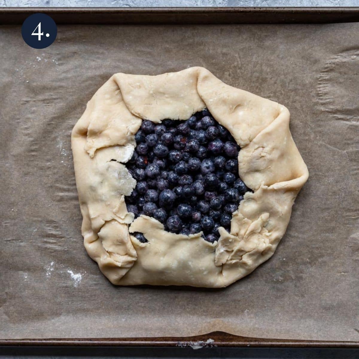 how to fold a galette crust over the berries