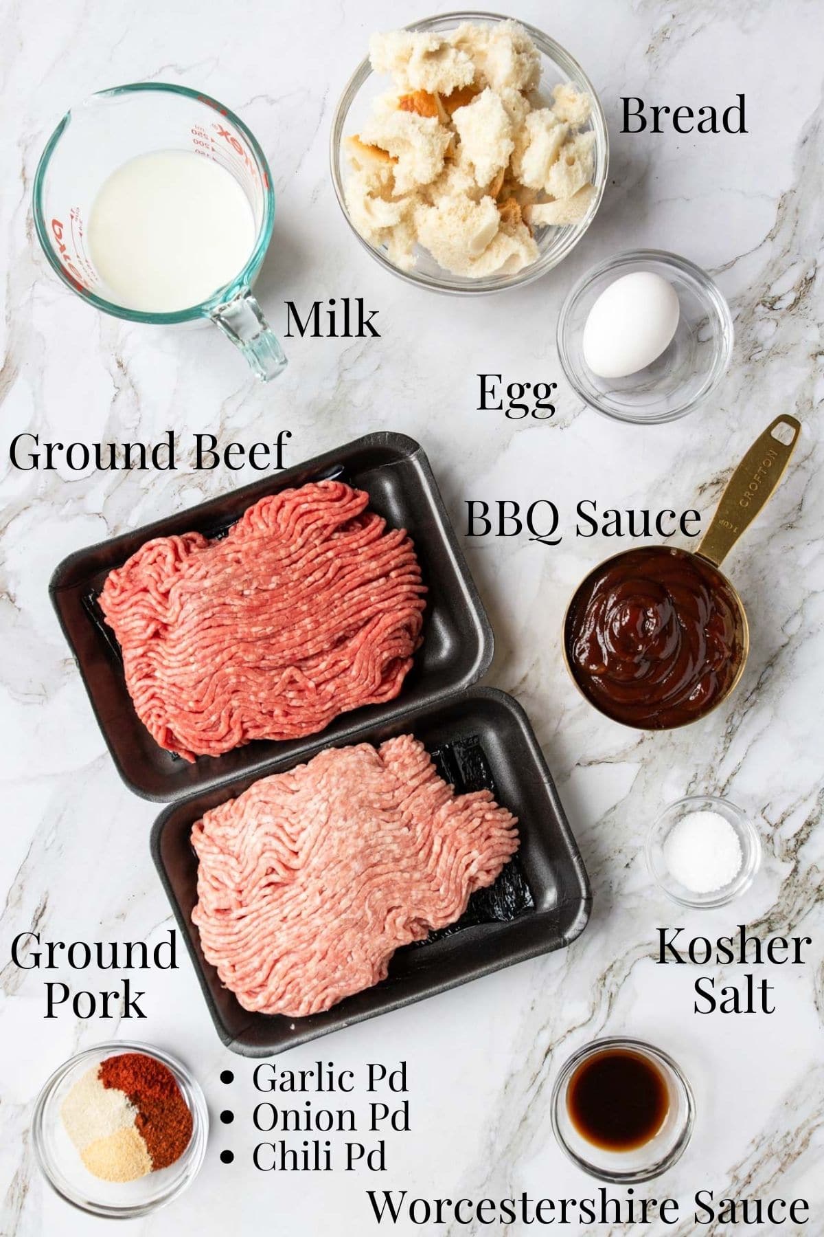 ingredients to make baked bbq meatballs