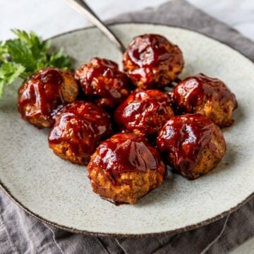 BBQ meatballs on a plate