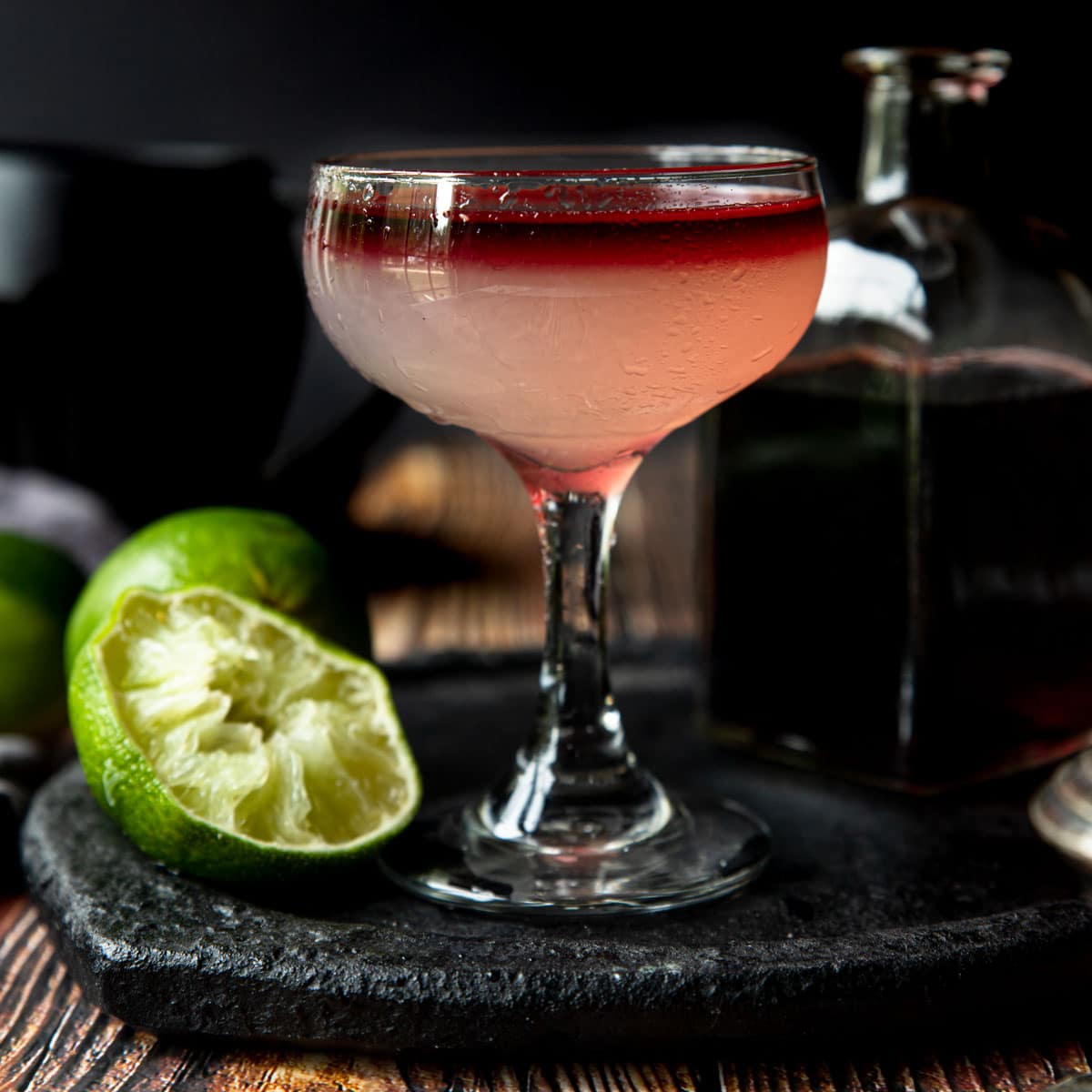 Devil's Margarita in a stemmed glass