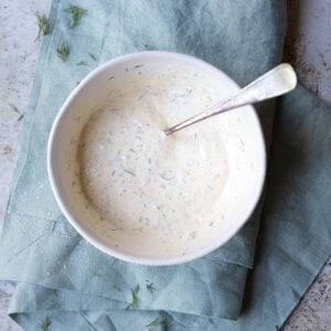 tartar sauce mixed in a small bowl