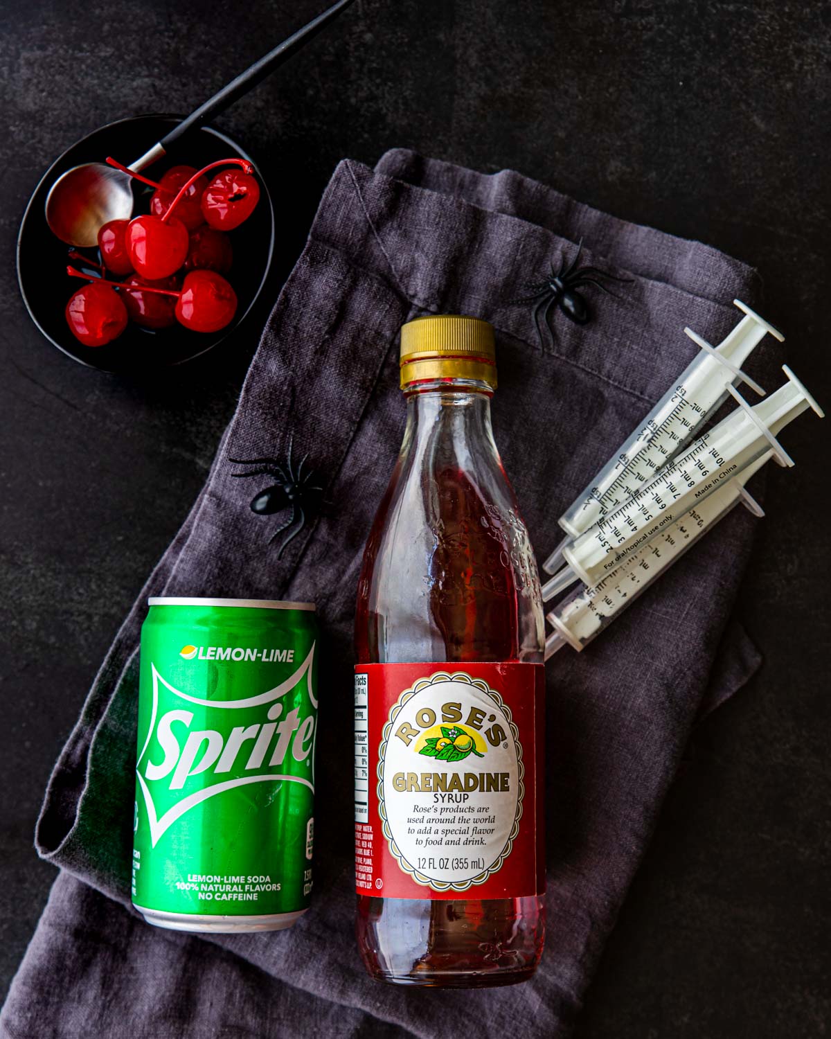 ingredients for Halloween Shirley Temple