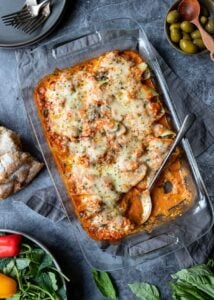 sausage Stuffed shells in a 9x13 pan