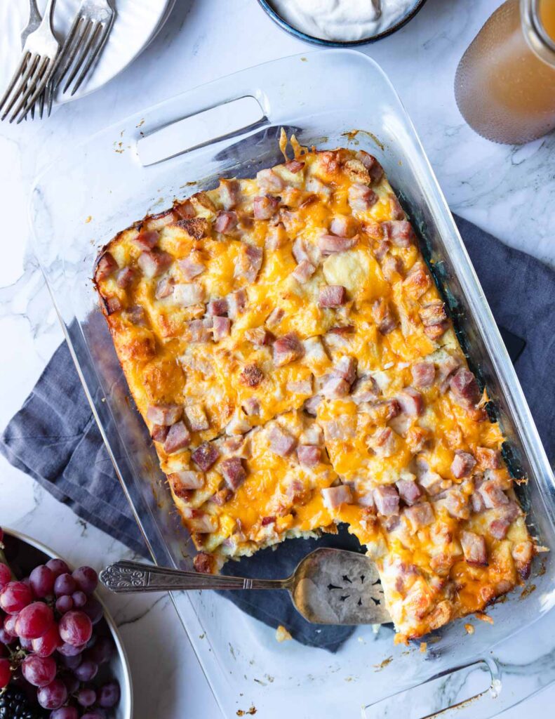 Overnight Ham and Egg Breakfast Casserole