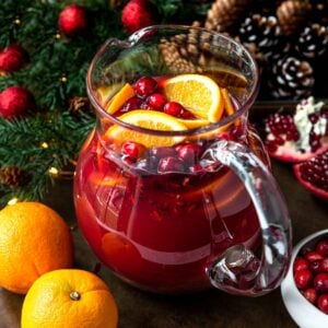 a pitcher of Christmas Punch