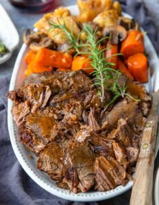 beef pot roast on a platter