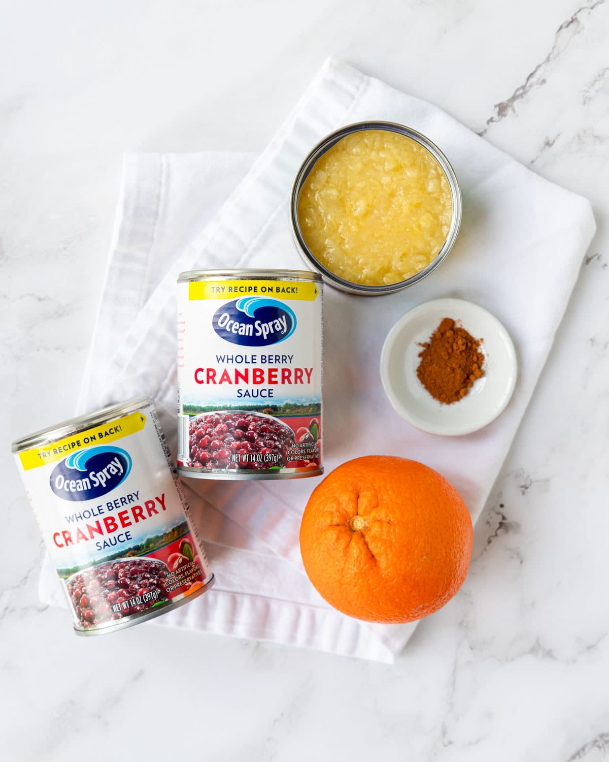 ingredients to make canned cranberry sauce recipe
