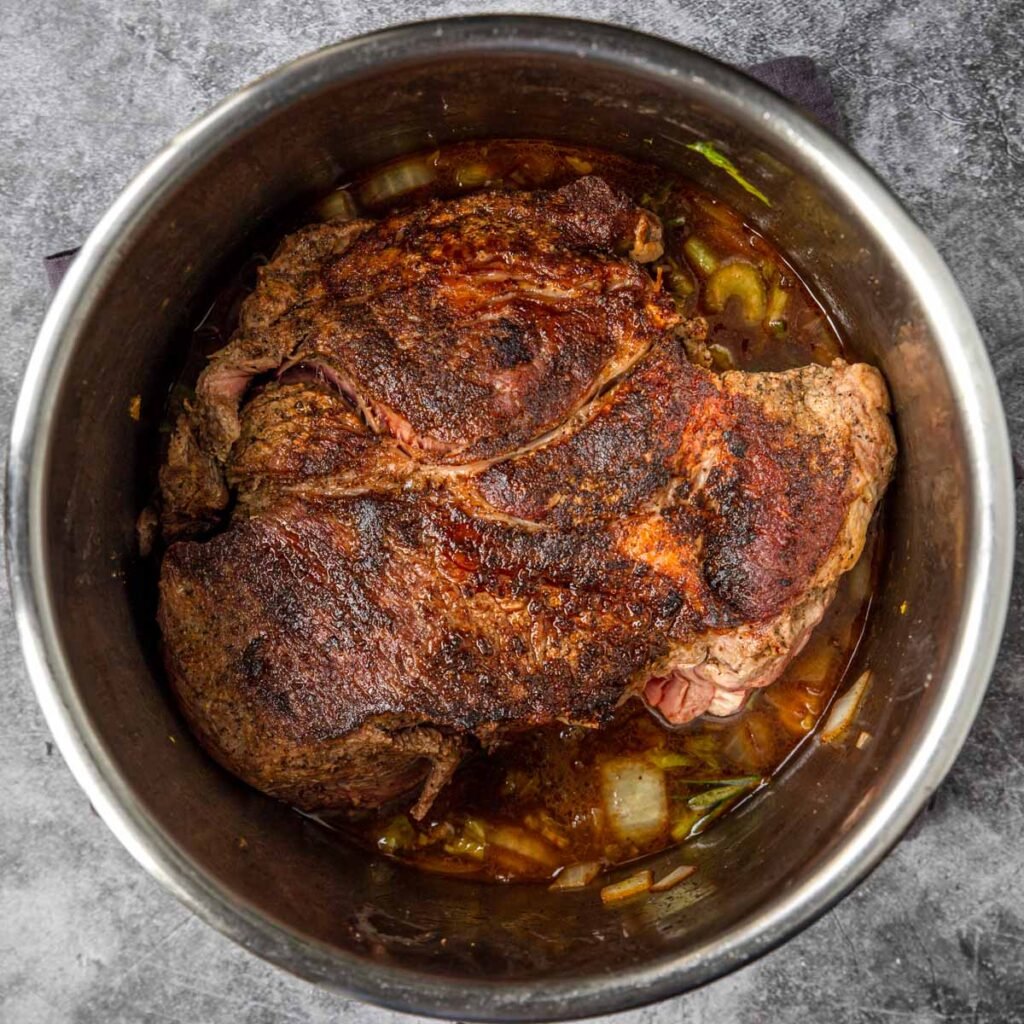 seared chuck roast in the Instant Pot