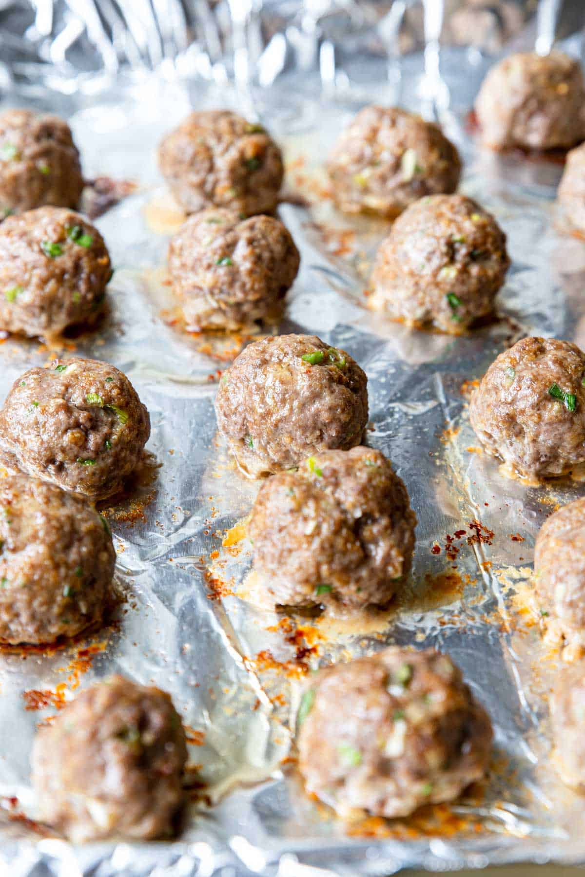 Asian Meatballs that have been baked