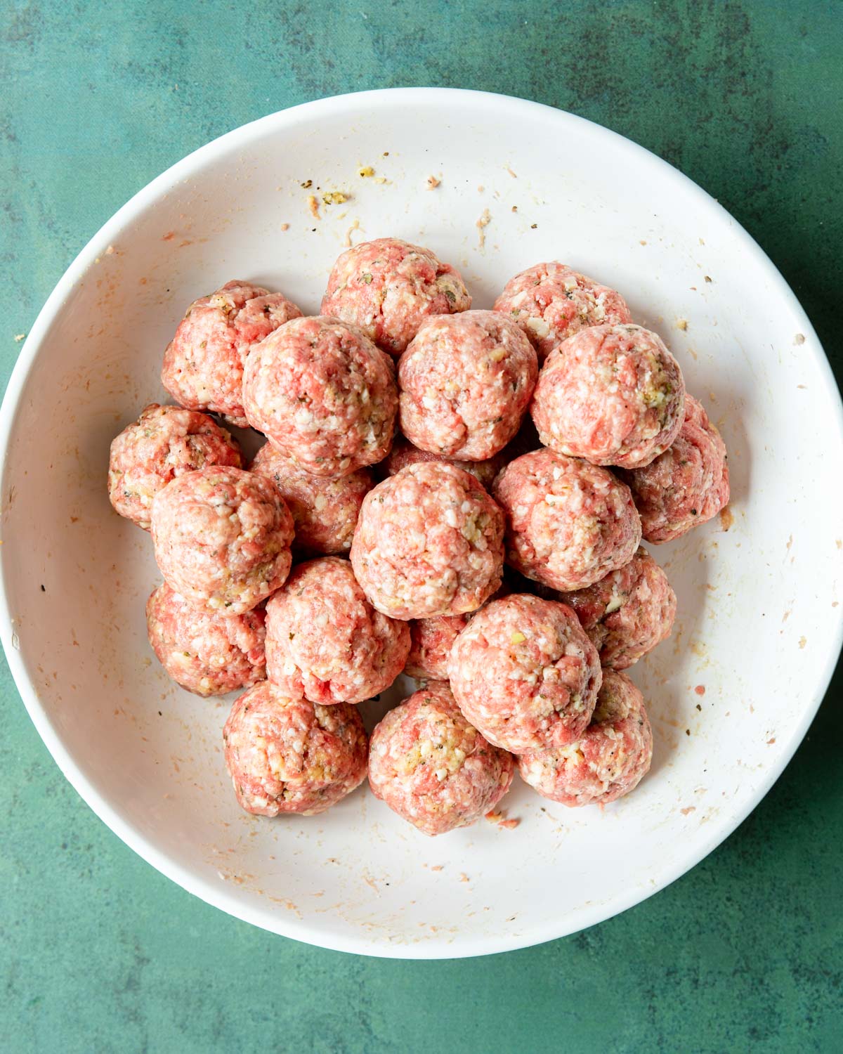 raw meatballs in a bowl