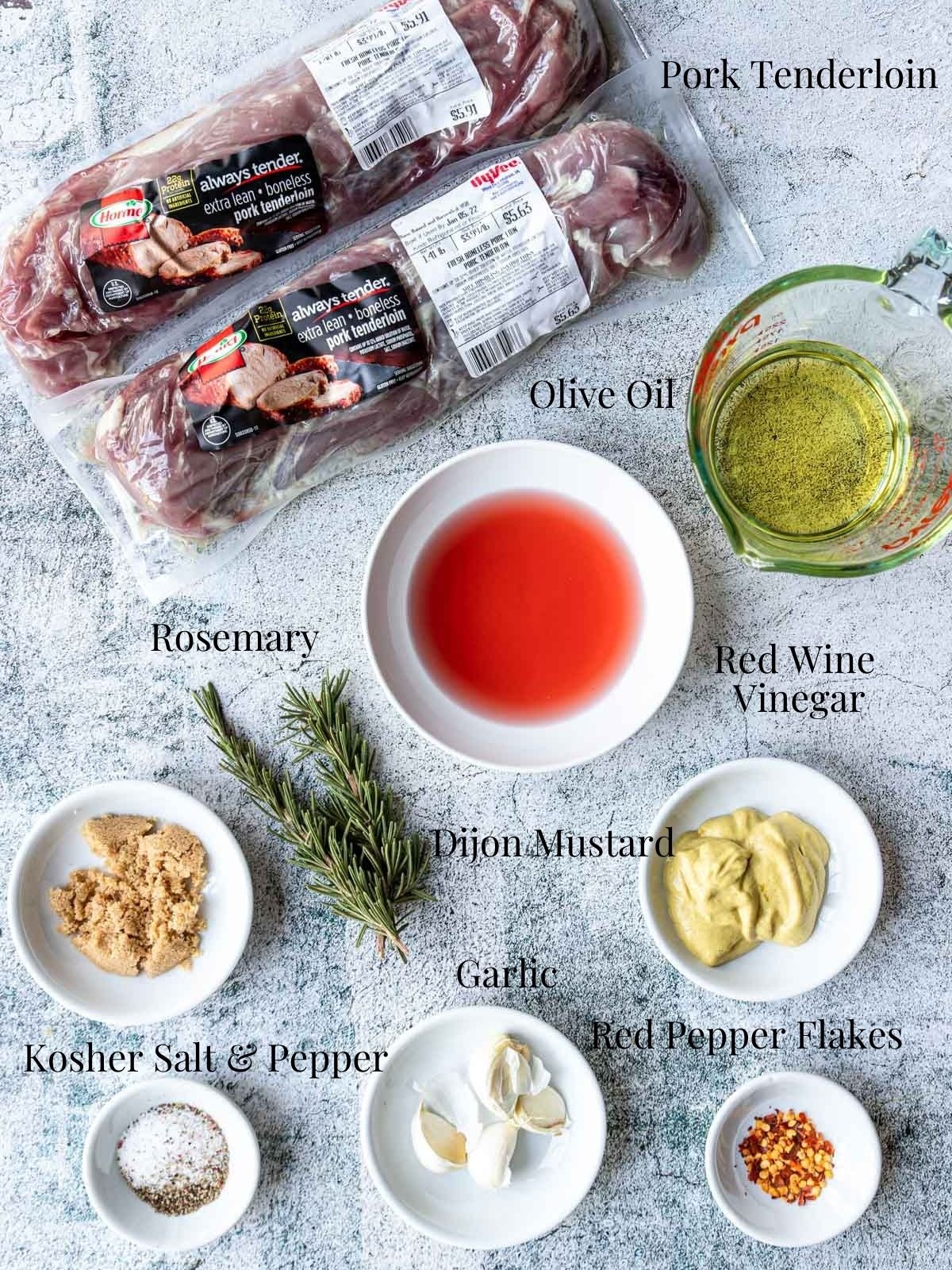 Ingredients for pork tenderloin marinade