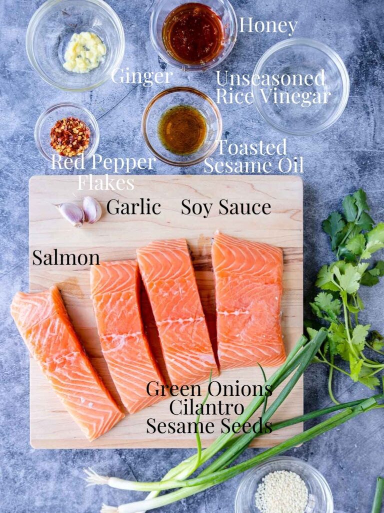 ingredients to make Asian Marinated Salmon