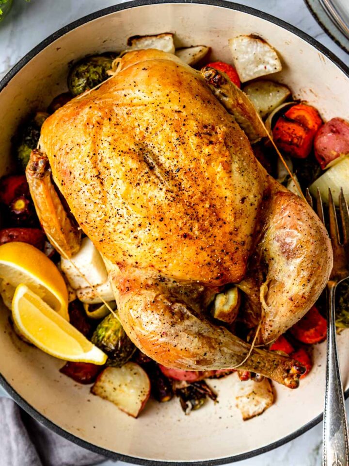 roasted chicken in a Dutch Oven